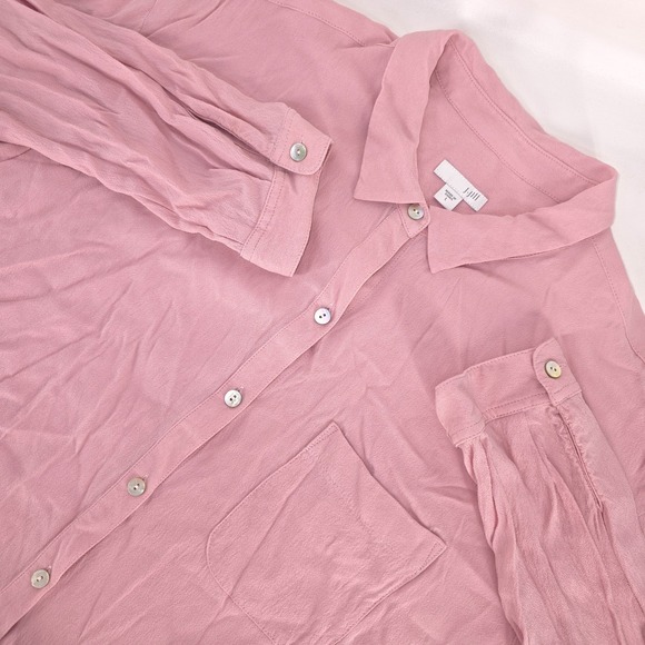 J. Jill Tops - J Jill Button Up Shirt Womens Large‎ Pink Long Sleeve Casual Blouse Normcore